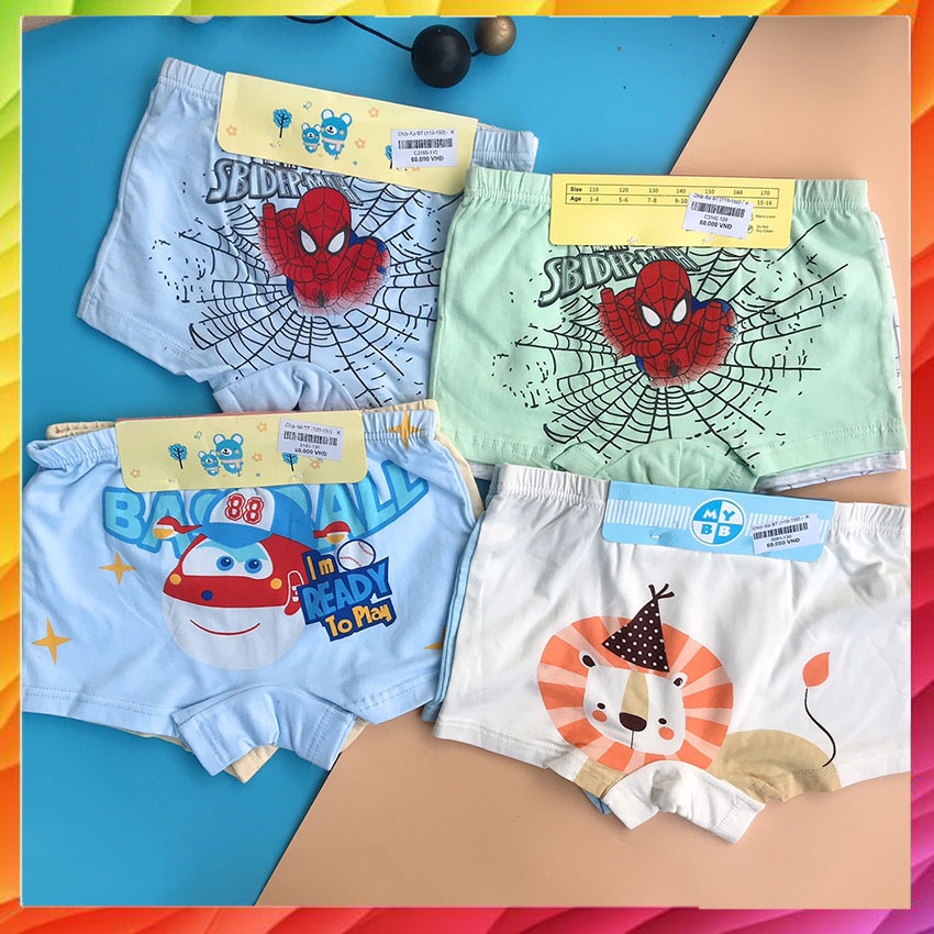 Set 2 quần chíp đùi hình nhiều mẫu đáng yêu cho bé trai