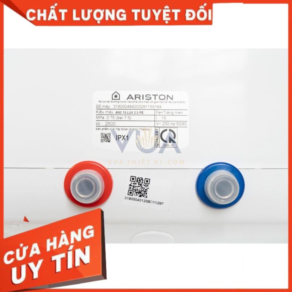 (NOWSHIP1H)BÌNH NÓNG LẠNH GIÁN TIẾP ARISTON ANDRIS2 (AN2) LUX 15 lít CHÍNH HÃNG-MÁY NƯỚC NÓNG