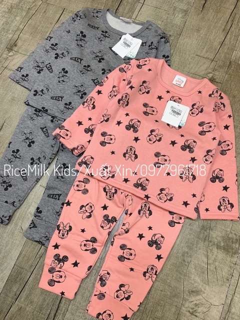 Bộ Nỉ Fox Mickey 2 màu xuất dư xịn cho bé