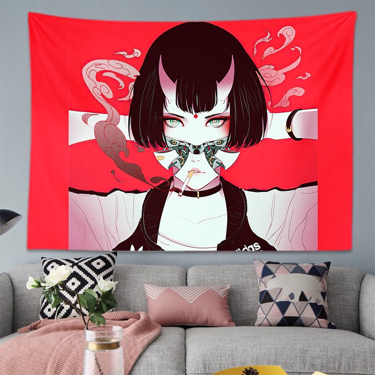 Tấm vải treo tường trang trí in hoạ tiết anime nhật bản