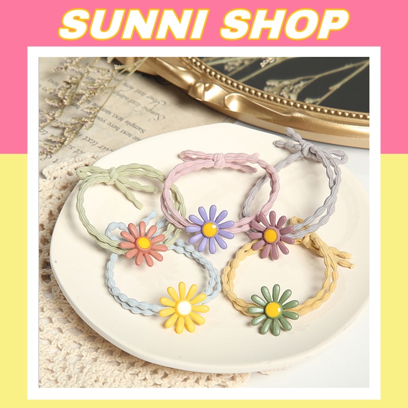 Dây Buộc Tóc, Cột Tóc Hình Hoa Cúc Sang Xịn Mịn - Sunni Shop