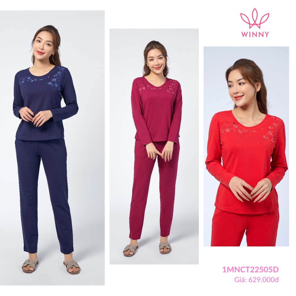 Bộ mặc nhà tay dài quần dài cotton Winny - 1MNCT22505D