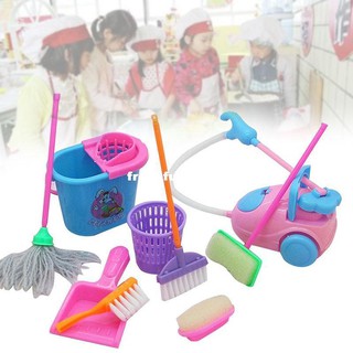 Bộ đồ chơi dụng cụ vệ sinh nhà cửa 9 món dành cho búp bê