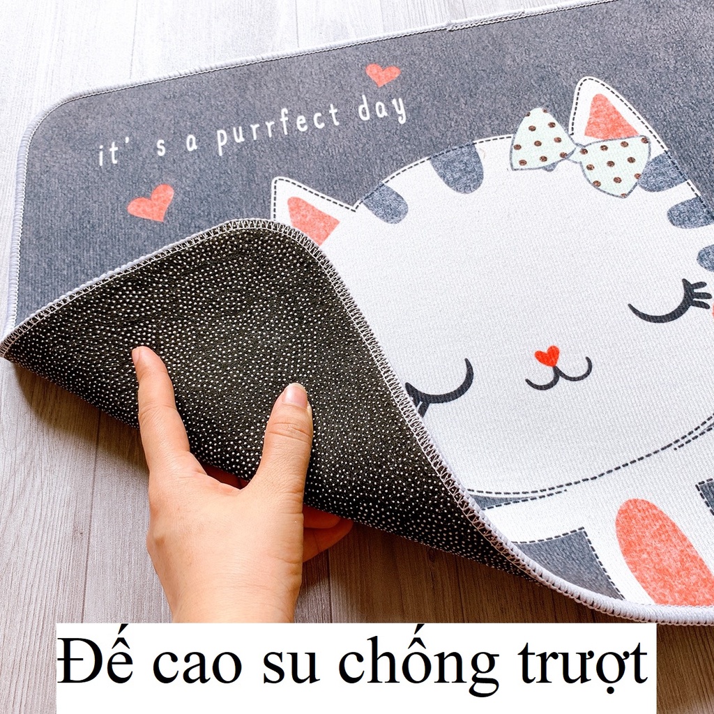 Thảm chùi chân chống trượt hình thú 40x60cm, thảm lau chân thấm nước nhà tắm