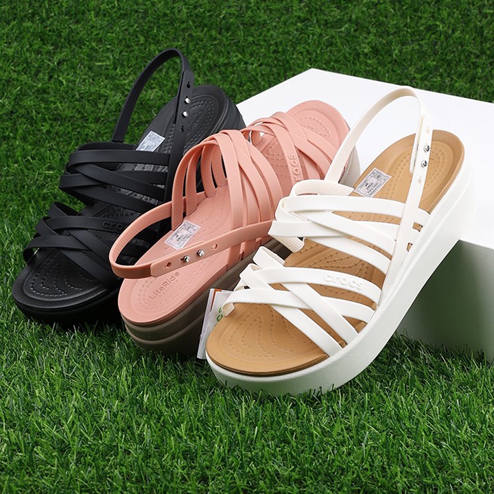 dép sandal đế xuồng 5cm nhựa cá sấu blooklyn Strappy đi mưa, lội nước, đi biển, chống hôi chân