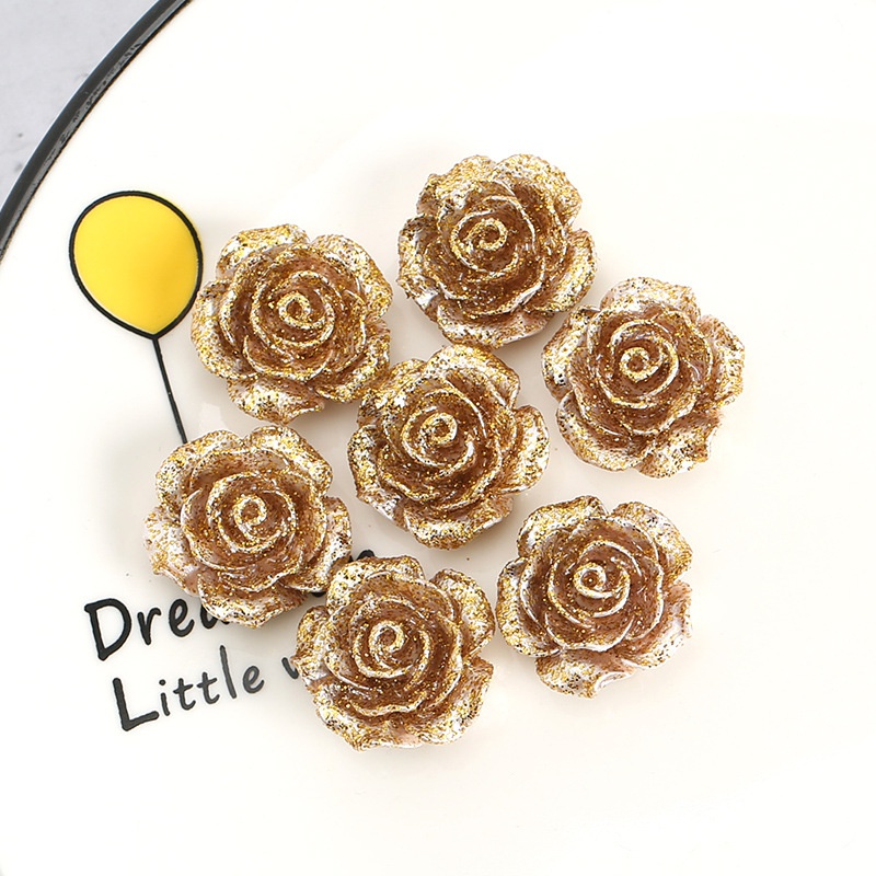 Bộ 5 miếng dán trang trí điện thoại hình hoa hồng bằng resin