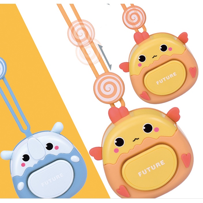 Quạt đeo cổ không cánh mini nhân vật hoạt hình dễ thương sạc pin usb dùng liên tục 8 đến 12 tiếng