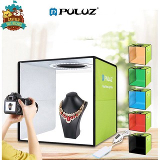 Hộp Chụp Hình Ảnh Sản Phẩm PULUZ 30x30 cm có 3 Màu Đèn Led Siêu Sáng + Tặng kèm 6 phông nền