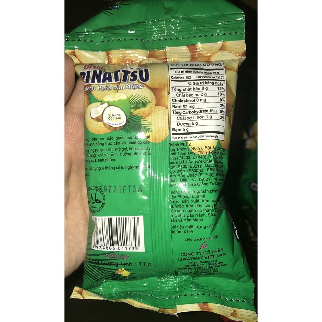 Đậu phộng cốt dừa Oishi Pinattsu 15g