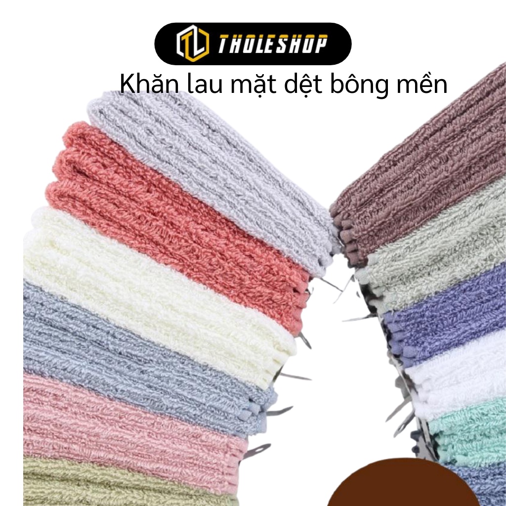 Khăn Mặt - Khăn Gội Dệt Bông Mền Kháng Khuẩn, Thấm Hút Tốt 34x34cm 8262