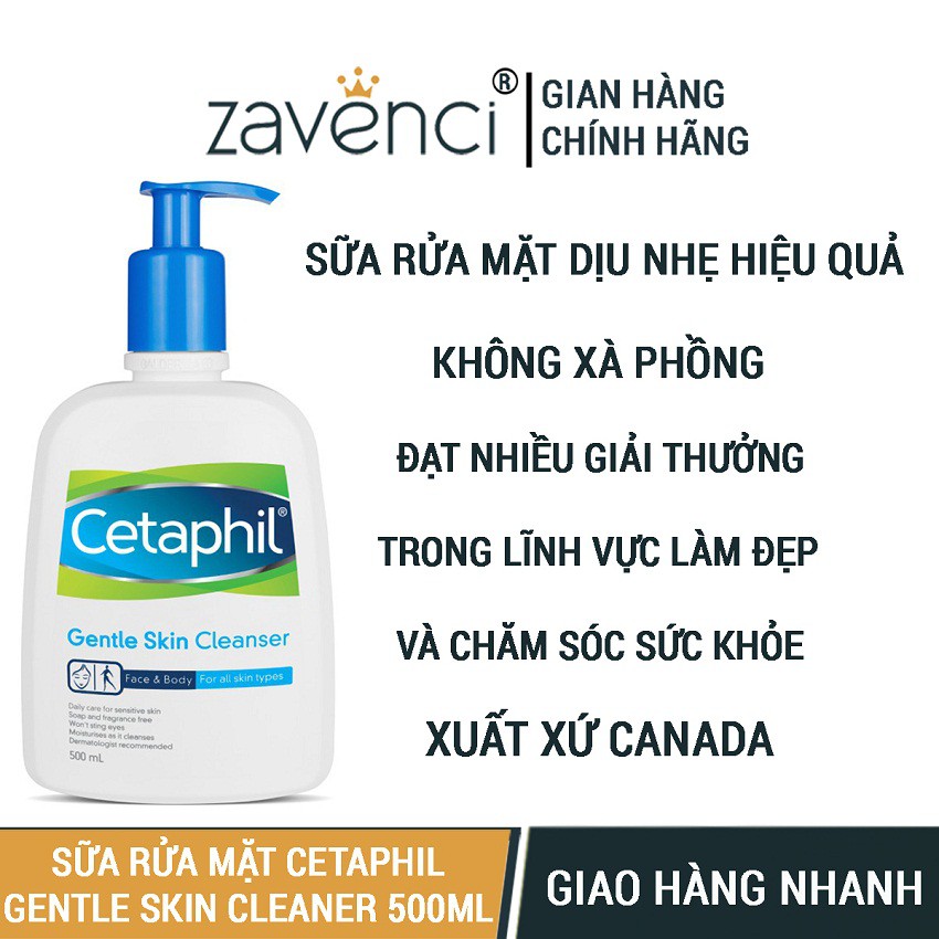 Sữa rửa mặt SR4509299 CETAPHIL Gentle Skin Cleanser Được Bác Sĩ Da Liễu Khuyên Dùng (Date mới 500ml) | BigBuy360 - bigbuy360.vn