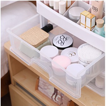 Kệ Tủ Đựng Mỹ Phẩm Nhựa 4 Tầng Để Bàn, Khay Đựng Đồ Trang Điểm Nhiều Ngăn Chắc Chắn