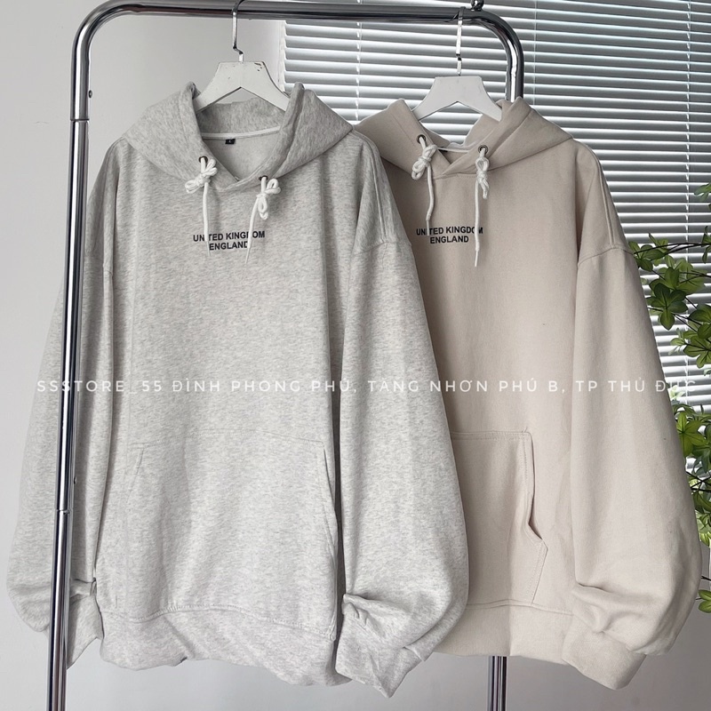 Áo Hoodie nỉ bông UNITED 2 màu form rộng unisex nam nữ
