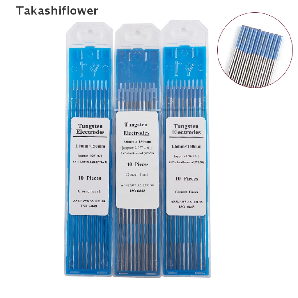Set 10 Điện Phân 2% WL20 TIG Vonfram 1.0 1.6 2.0 Chuyên Dụng