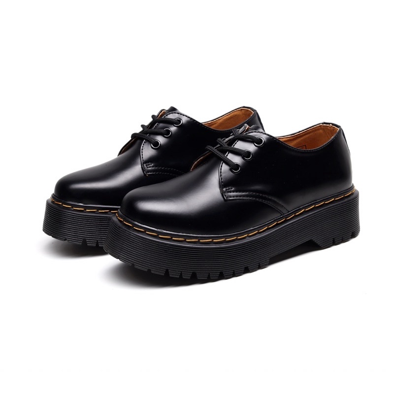 EVIE SHOES- Giày dr martens cổ thấp cao cấp- giày Oxford đế cao- uni boots