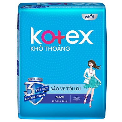 2 Gói Băng vệ sinh Kotex khô thoáng maxi có cánh - mỗi gói  8 miếng - HSD Luôn Mới
