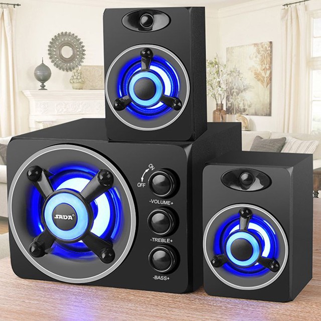 Bộ Loa Máy Tính Để Bàn SADA D-208 Thiết Kế Trẻ Trung Năng Động Có Đèn Led Âm Thanh Siêu Trầm
