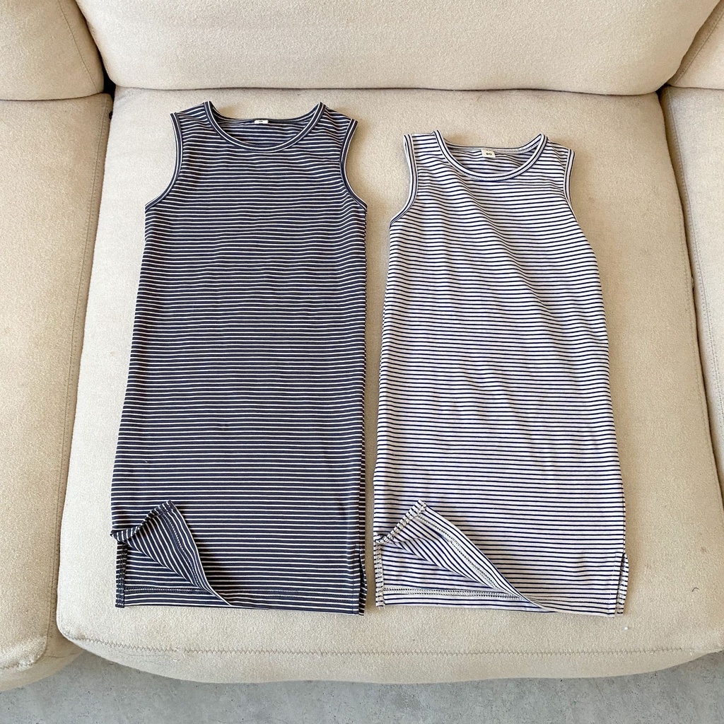 Váy đầm ba lỗ kẻ sọc mùa hè chất cotton cho bé D710