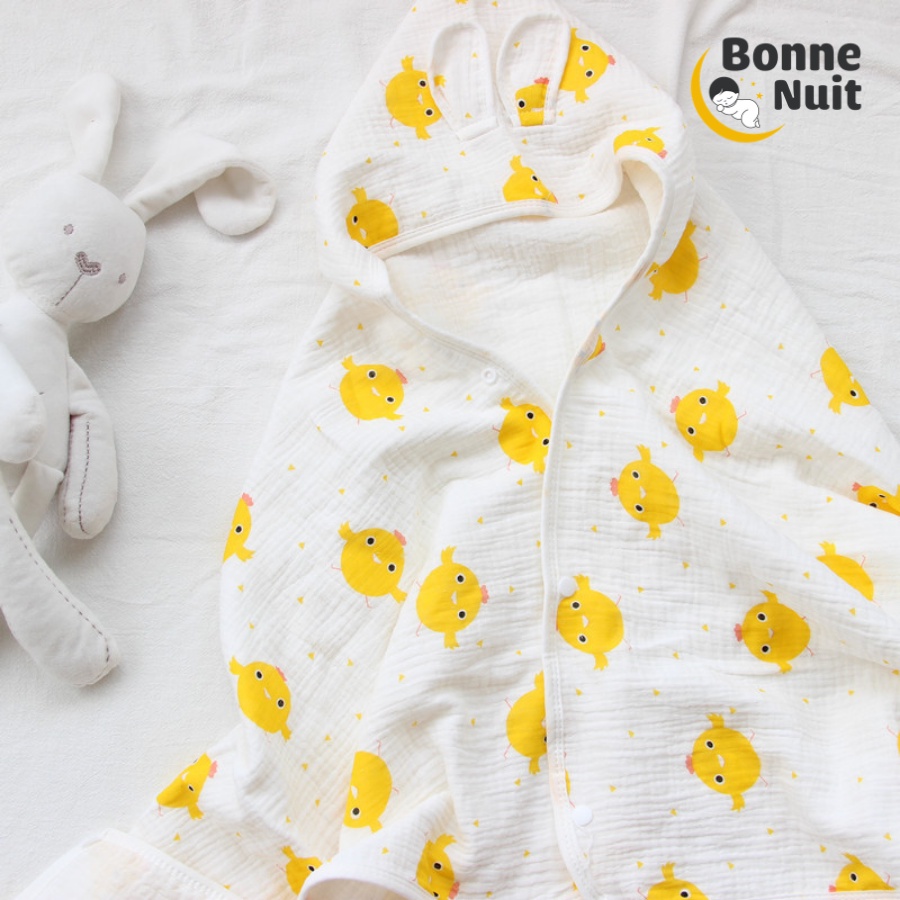 Áo choàng xô 4 lớp cho bé từ sơ sinh