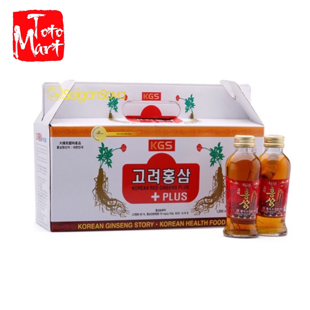 Hộp nước hồng sâm có củ KGS (120ml x 10 chai)