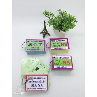 Bộ thẻ học tiếng nhật N5 (4 xấp có kana)