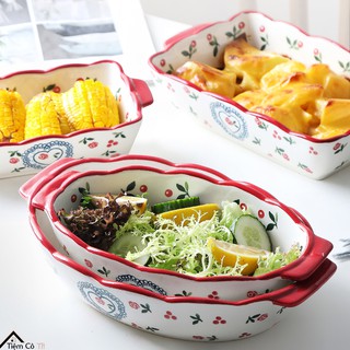 Thố sứ hoạ tiết cherry vẽ tay