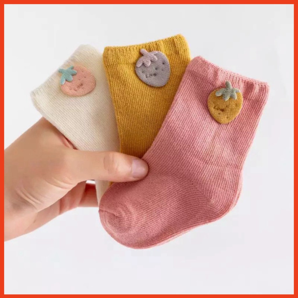 Sét 3 Đôi Tất Cotton Hình Họa Tiết  Hàng Quảng Chất Dày Dặn Cho Bé Từ 0-3 Tuổi (T1)