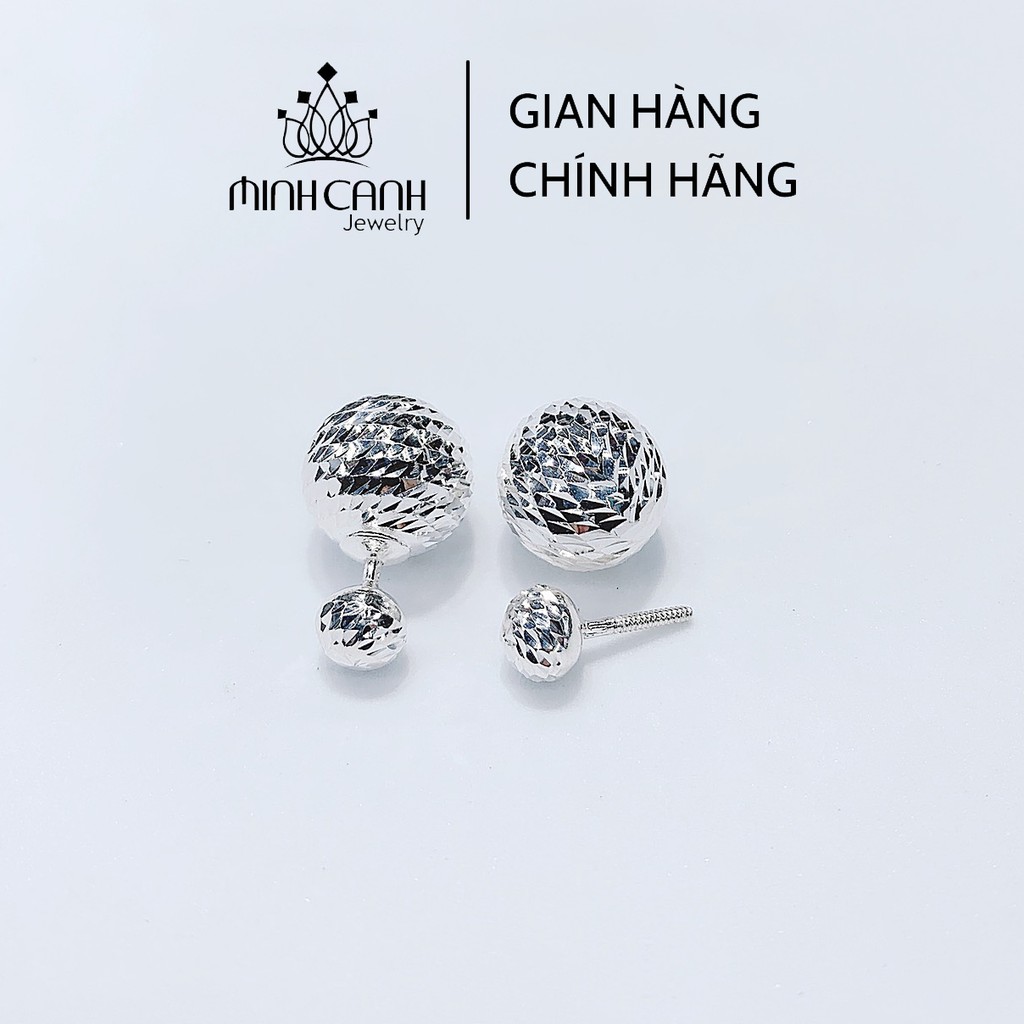 Bông Tai Bạc 2 Đầu To Nhỏ Ren Vặn - Minh Canh Jewelry