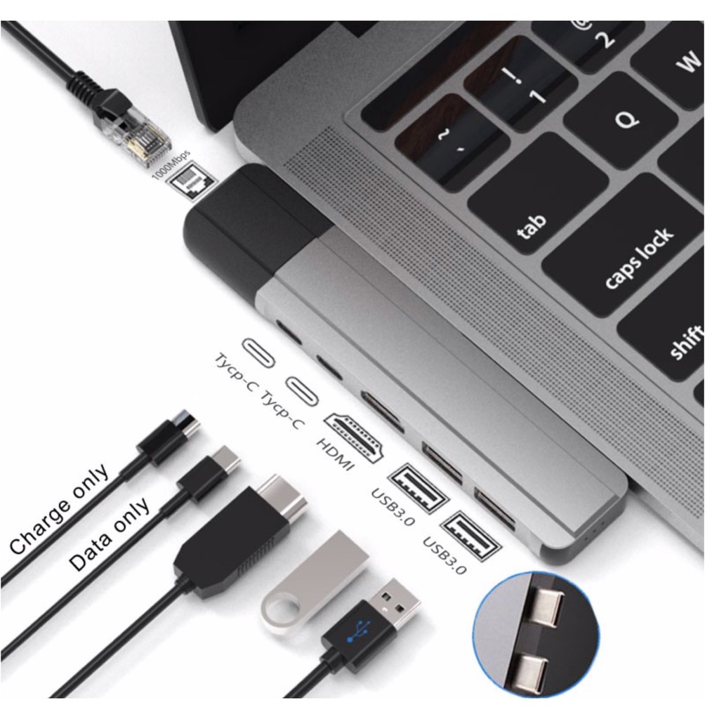 Bộ Chia Cổng Usb C Sang Hdmi Usb 3.1 Type-C + Tf Cho Macbook Pro 13 15 16 / Air 2020 2018 2019 2020 A2338 M1 A2337 A2251 A2289 A2179 A1932