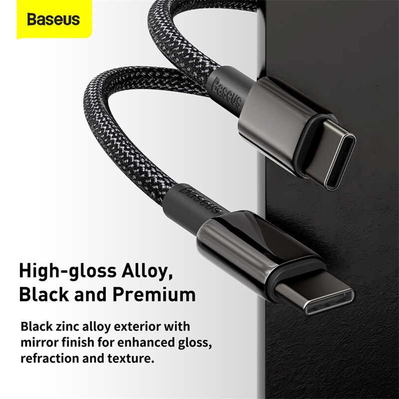 Cáp Baseus Sạc Nhanh Truyền Dữ Liệu 100w Usb C Pd Sang Usb Type C Dành Cho Macbook Ipad Xiaomi Mi Samsung