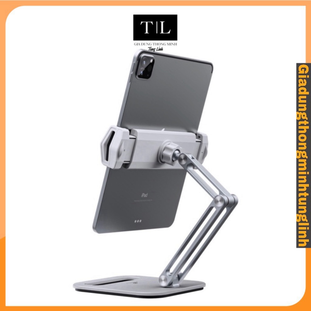 Giá Đỡ Kệ Ipad Máy Tính Bảng 3 Khớp Xoay 360 độ Gấp Gọn Đa Năng – Kệ Silicon đa điểm chống xước hợp kim nhôm cao cấp