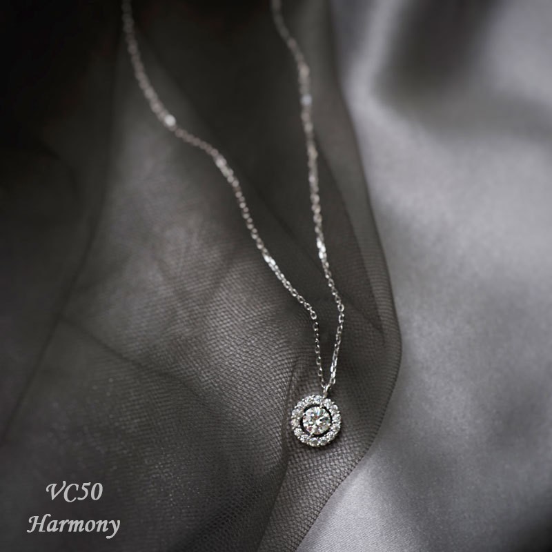 Vòng cổ, dây chuyền nữ bạc 925 cao cấp mặt Diamond Circle xinh xắn, sang chảnh VC50 | TRANG SỨC BẠC HARMONY