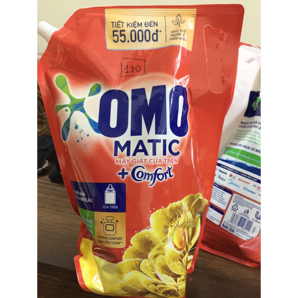 NƯỚC GIẶT OMO MATIC CỬA TRÊN COMFORT XOÁY BAY VẾT BẨN 2.9KG