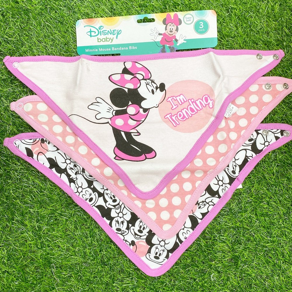 Set 3 yếm bé gái Bigbaby, chất liệu mỏng nhẹ họa tiết mickey 5229