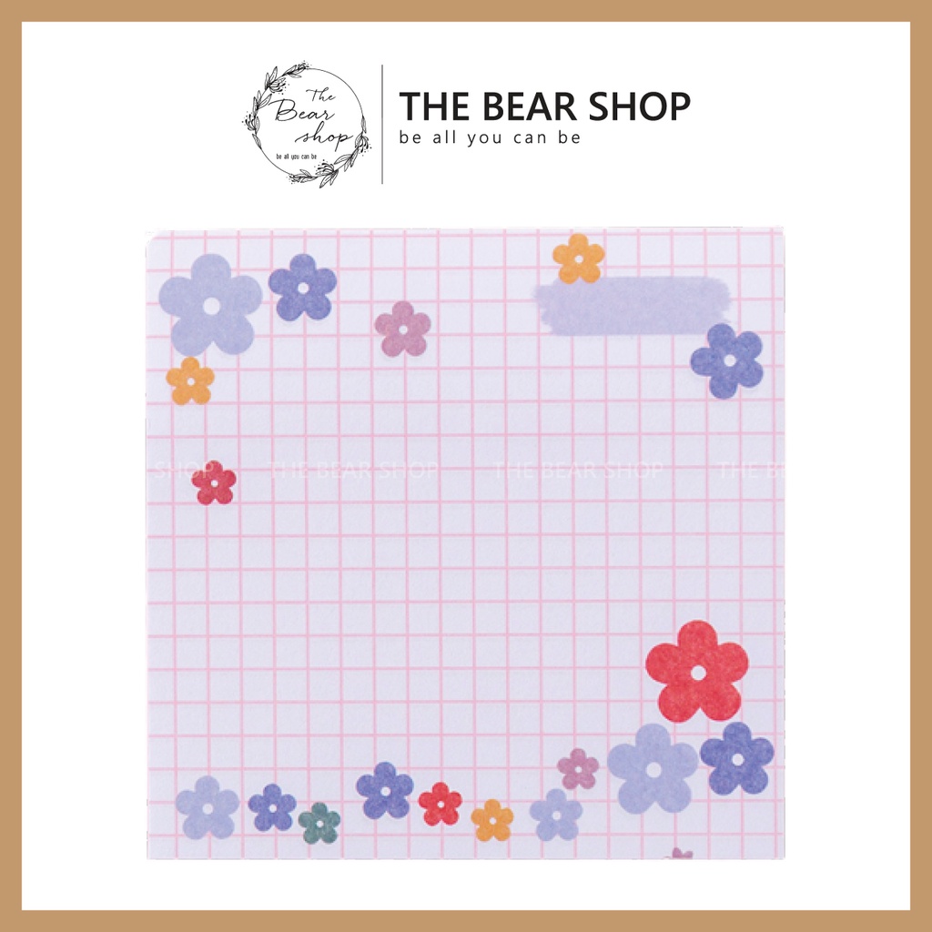 Giấy ghi chú - Giấy note vuông - 80 tờ họa tiết dễ thương quà 8 tháng 3 - The Bear Shop