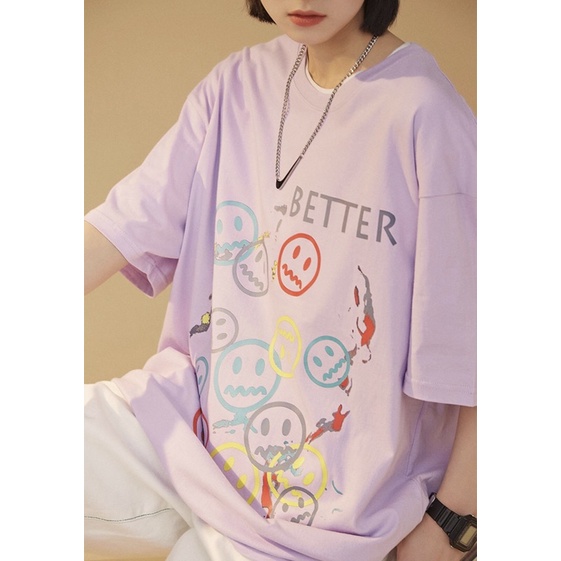 Áo phông cotton unisex, áo thun tay lỡ nam nữ form rộng thấm hút mồ hôi in hình RETUARN