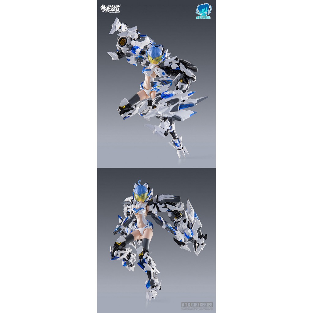 Mô hình lắp ráp ATKGIRL 03 Pretty Armor White tiger 1/12 PA Eastern Model Bạch Hổ 2.0 (tặng hộp đựng part)