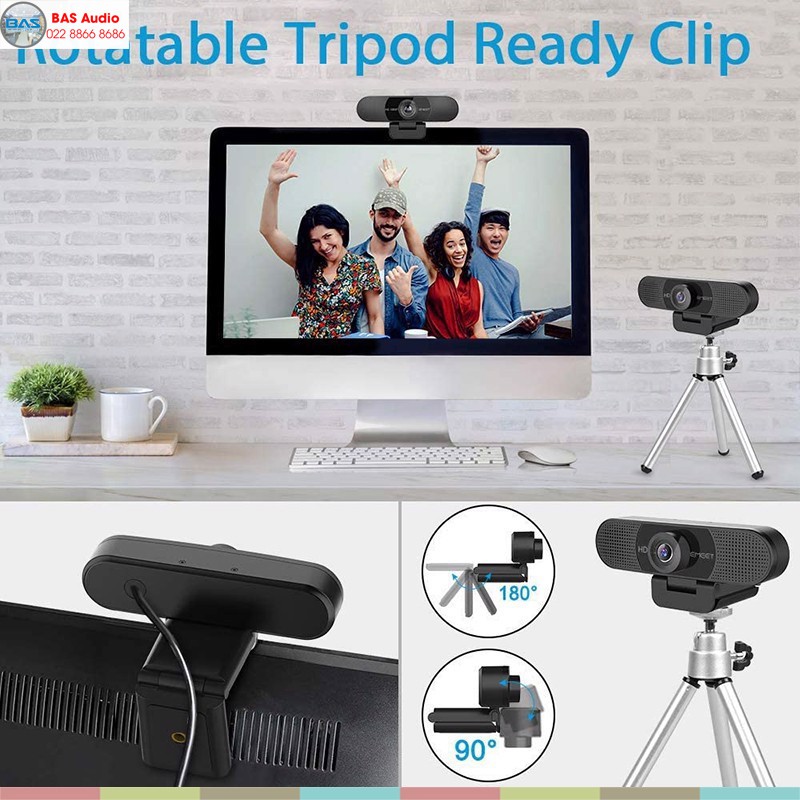 Webcam eMeet C960, webcam họp trực tuyến chính hãng, góc rộng 90 độ, chất lượng FullHD, kèm micro, kết nối qua cổng USB | BigBuy360 - bigbuy360.vn