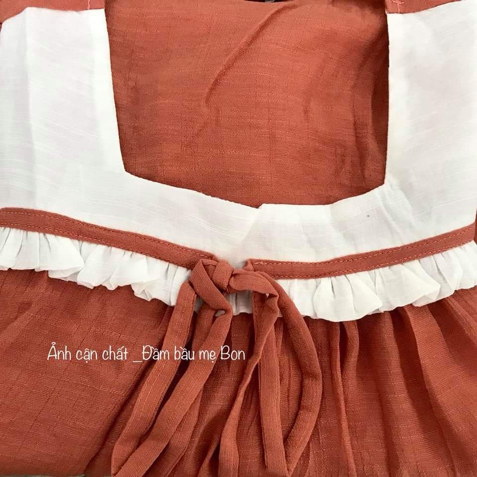 Bộ đồ bầu lửng phối ngực trắng màu sắc trẻ trung B001