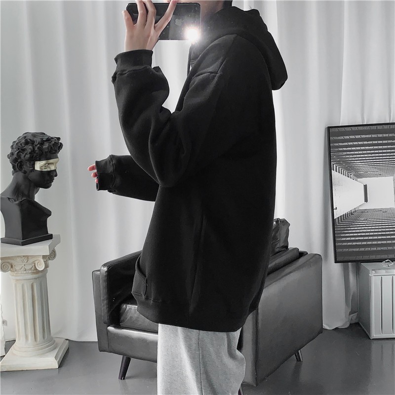 (A245) Áo hoodie basic 4 màu trắng đen xám tím size S đến 3XL