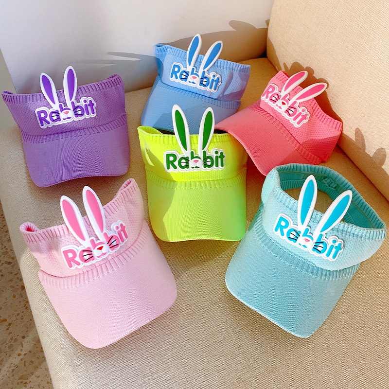 Mũ Lưỡi Trai Nửa Đầu Chống Nắng Hình Thỏ Dễ Thương Cho Bé Trai &amp; Bé Gái 3 - 10 tuổi