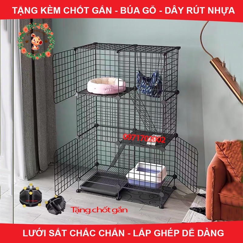 Chuồng quây chó mèo lắp ghép (đã tặng kèm chốt) bán lẻ theo tấm