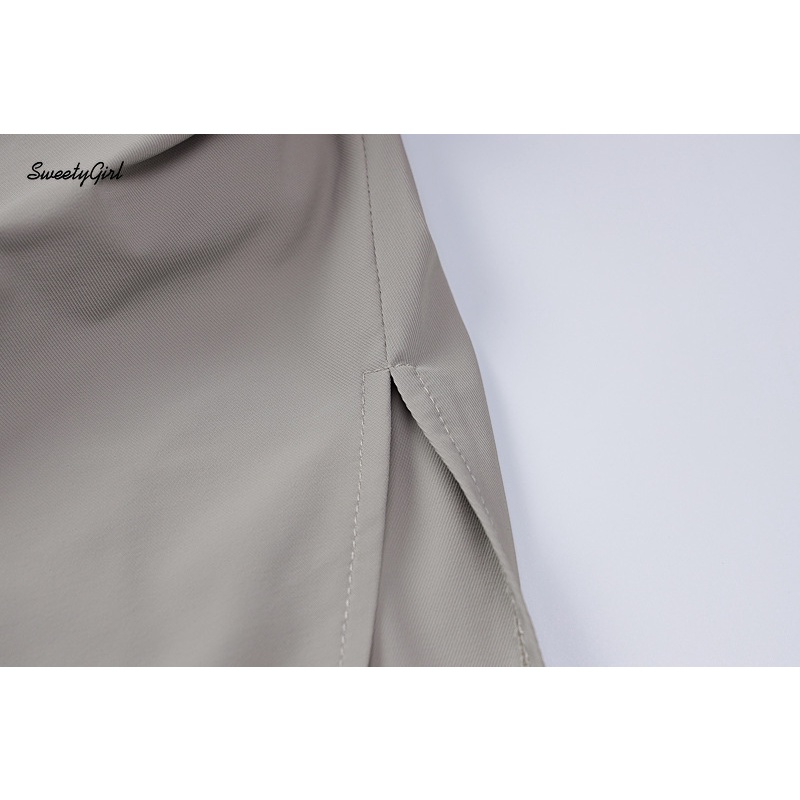 Chân Váy Maxi Lưng Cao Dáng Rộng Màu Sắc Trơn Kiểu Dáng Thể Thao 2022