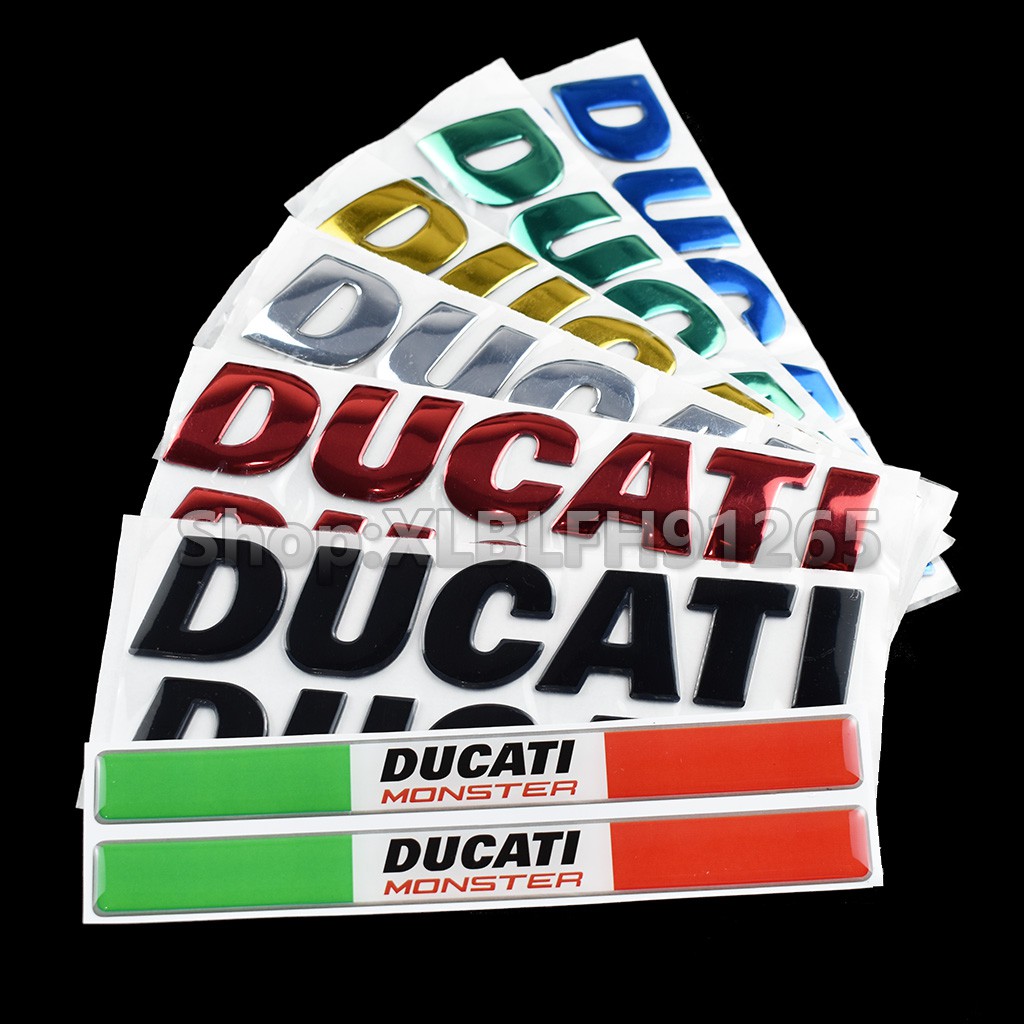 Sticker Mạ Chrome 3D Dán Trang Trí Bình Xăng Xe Mô Tô Ducati All 696 848 1098 1198