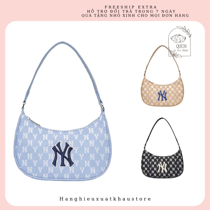 Kẹp nách MLB , túi  NY MONOGRAM HOBO BAG Made in Vietnam full tag