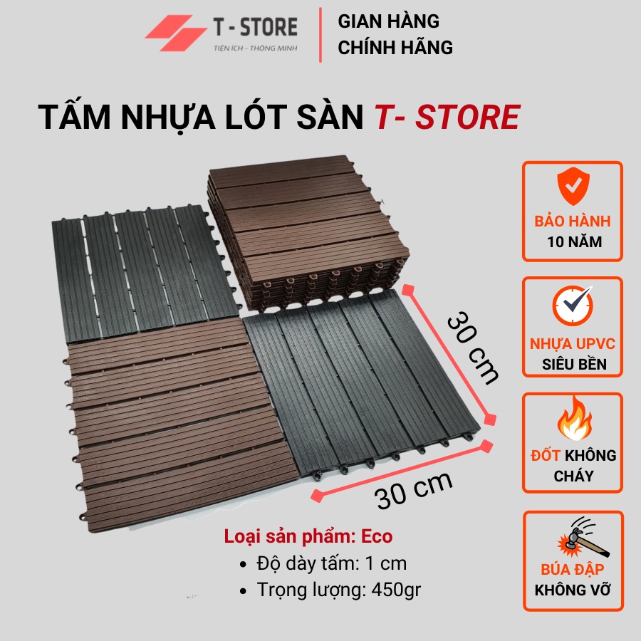 Tấm nhựa lót ban công 3T-Eco - Vỉ Lót sàn nhựa nhà tắm, sân vườn, sân thượng bể bơi