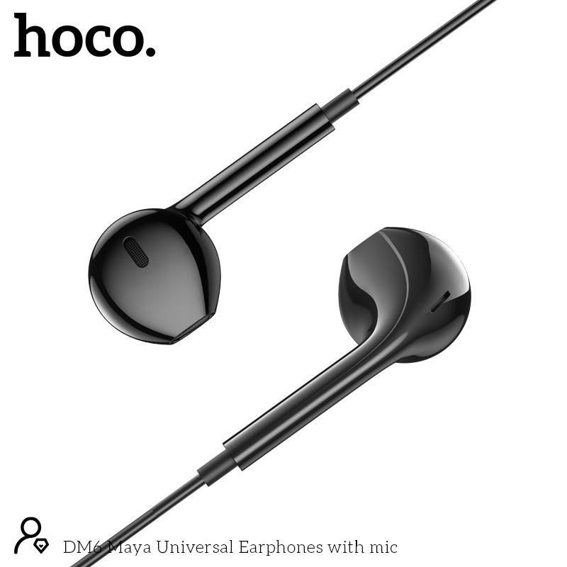 Tai nghe nhét tai Hoco DM6 jack 3.5mm, loa 14mm, micro đàm thoại, dây ABS + TPE tráng men, dài 120cm