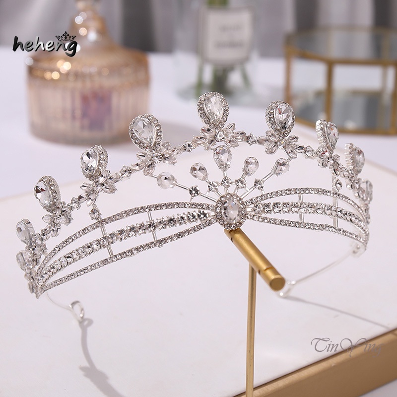 Vương Miện Cài Tóc Đính Đá Sang Trọng Cho Cô Dâu