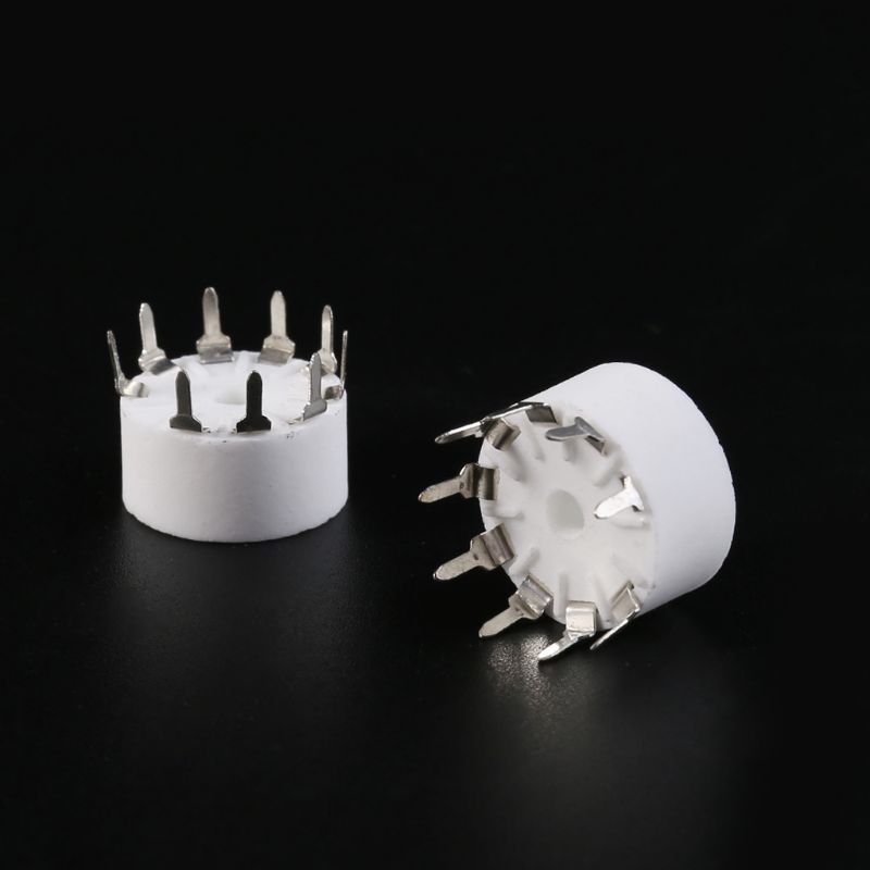 Bộ 10 Ổ Cắm Sứ Mạ Bạc 9-pin Giá Đỡ