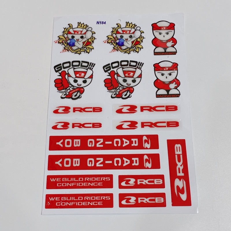 Decal tem dập nổi hình RCB Racing boy cao cấp dán xe máy, ô tô, mũ bảo hiểm chống thấm nước, chống bay màu - Hàng nhập k
